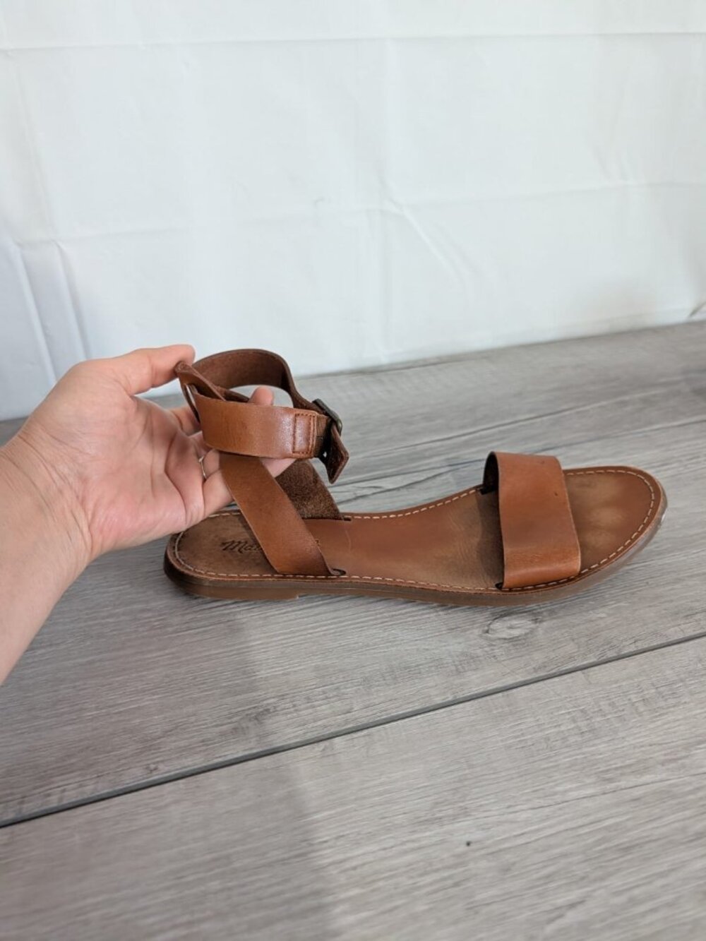 Madewell Boardwalk Ankle Leather Strap Sandal Brown Style #H5717 Size 9